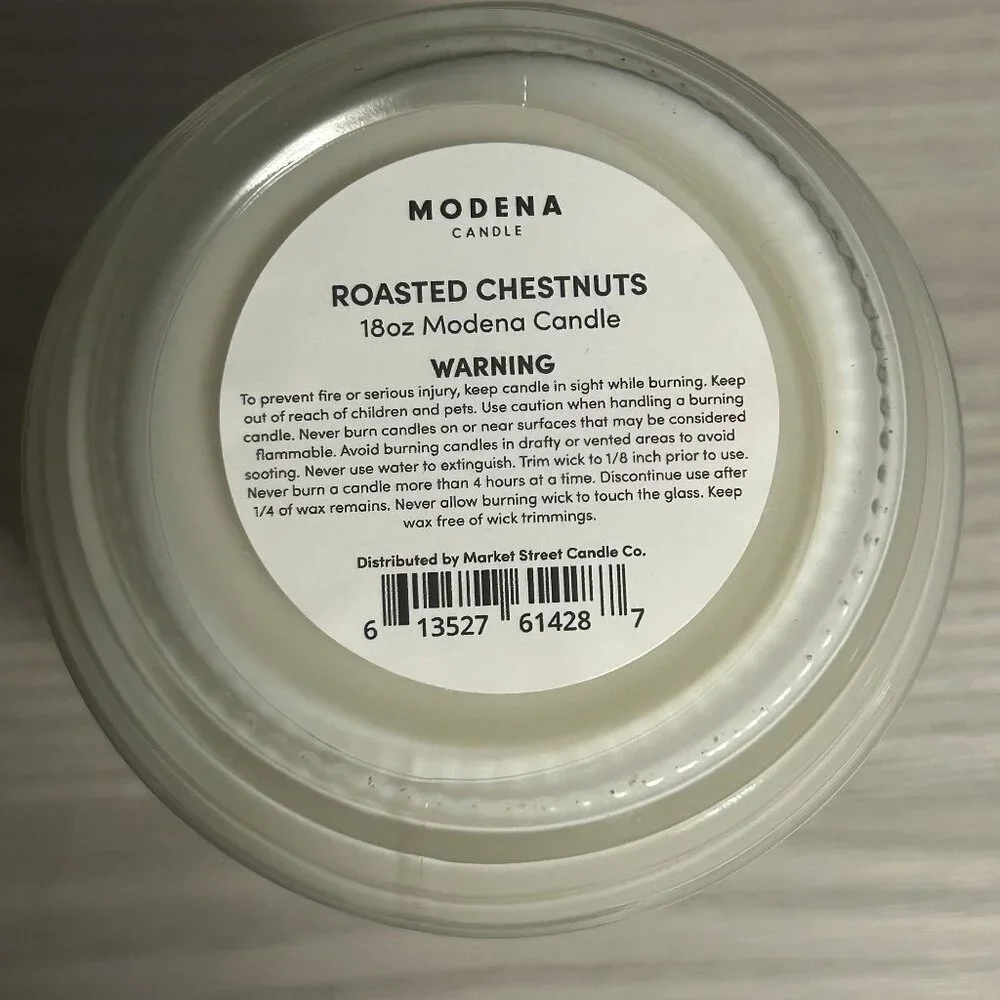 NEW Modena Candle Roasted Chestnuts Limited Soy Candle 18oz Holiday Kitchen
